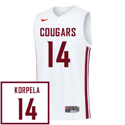 Washington State Cougars #14 Braden Korpela College Basketball Jerseys Sale-White
